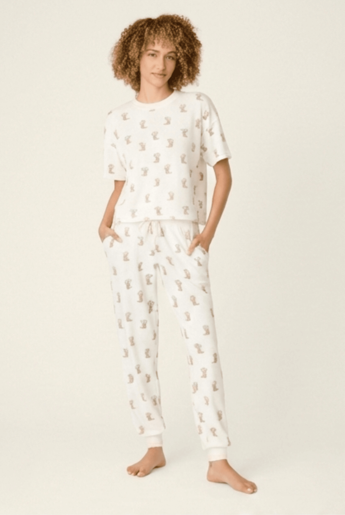 Western Blooms Boot Bouquet Peachy Jersey Tee/Jogger Set from PJ Salvage in a cozy setting.
