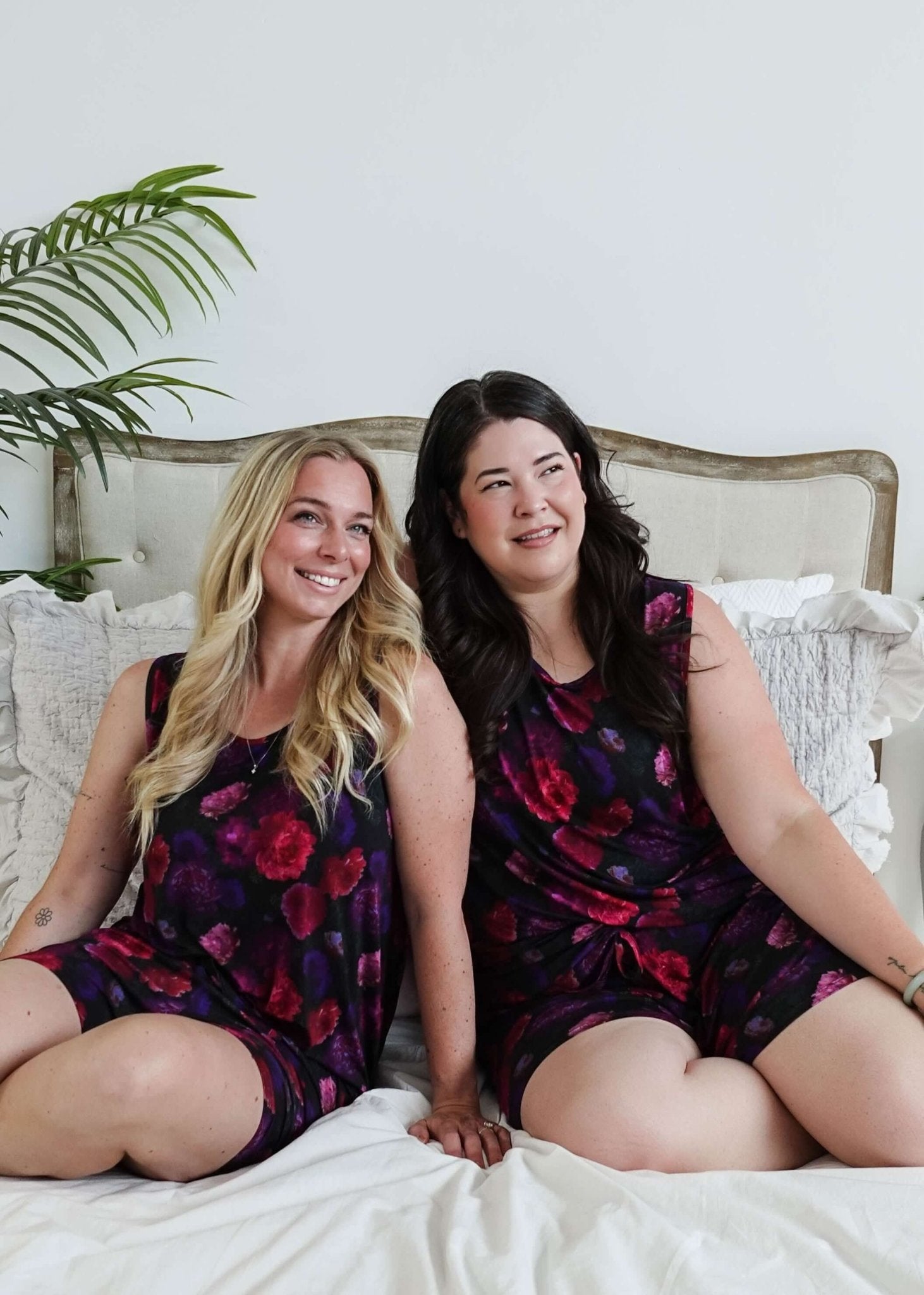 Winter Blossom Print Tank & Short PJ Set Bamboo women's purple floral bamboo tank and short pj set GEORGIA RYLAN