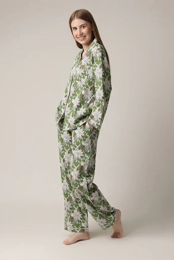 Winter Trails Flannel Pajama Set | Mahogany