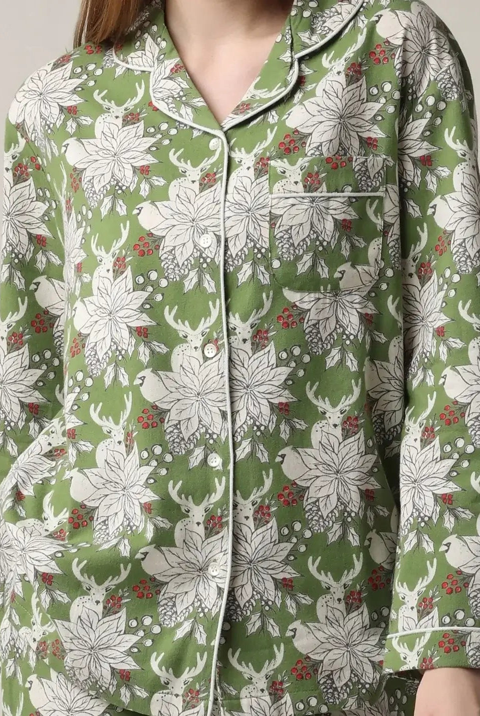 Winter Trails Flannel Pajama Set | Mahogany