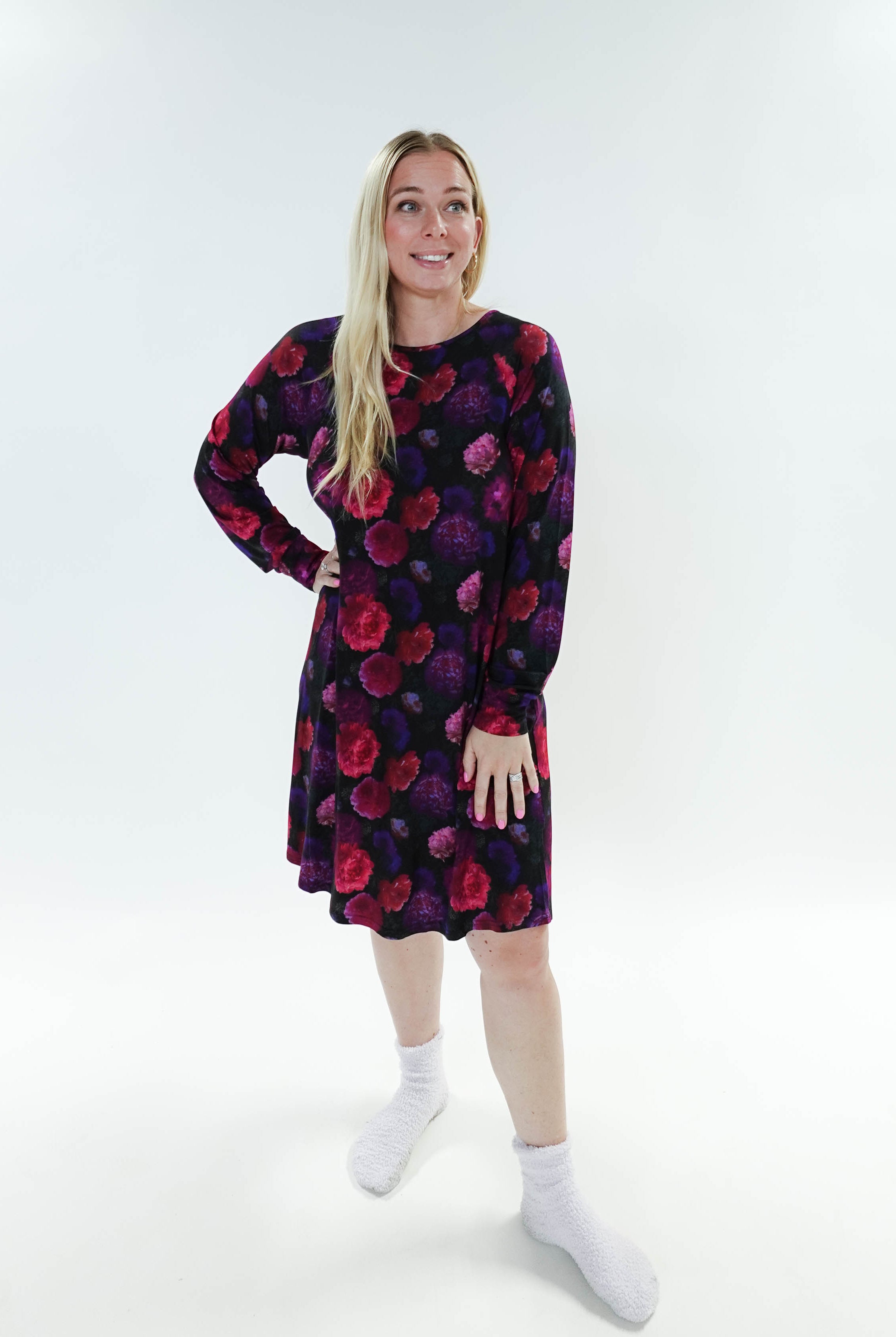 Winter Blossom Long Sleeve Bamboo Nightshirt | GEORGIA RYLAN