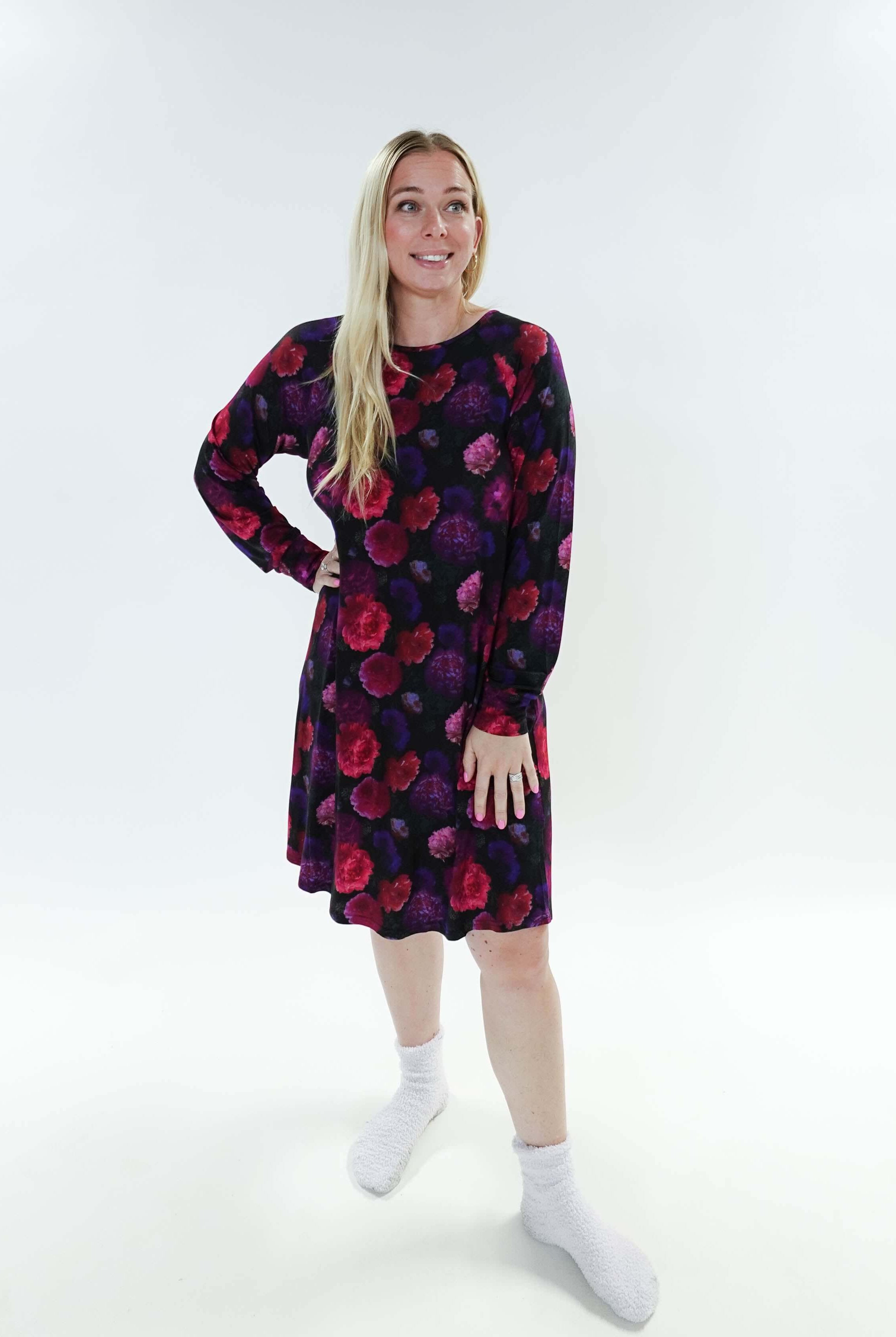 Winter Blossom Long Sleeve Bamboo Nightshirt | GEORGIA RYLAN