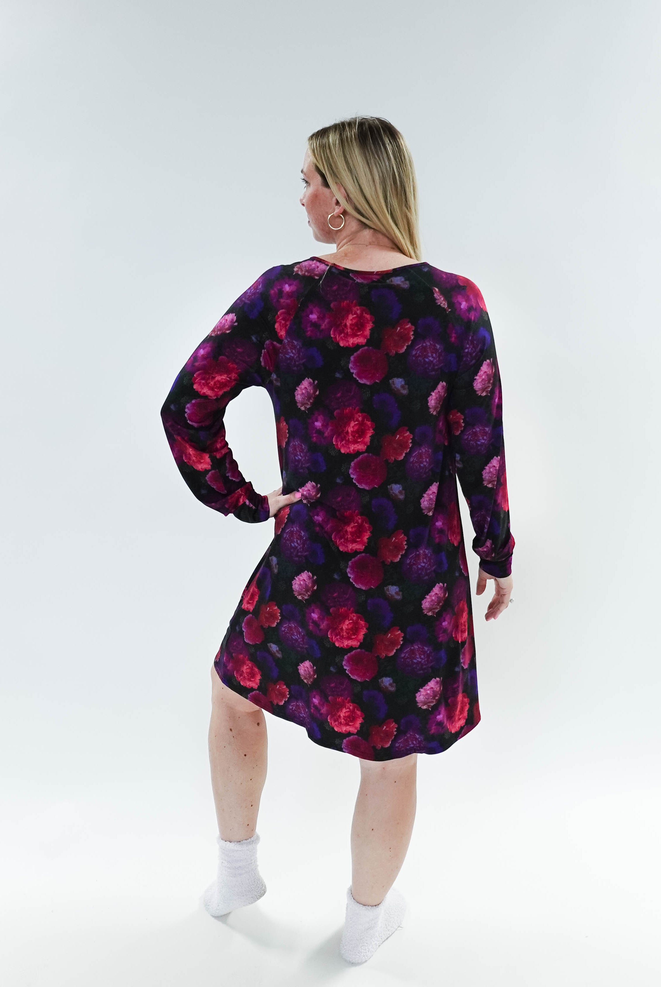 Winter Blossom Long Sleeve Bamboo Nightshirt | GEORGIA RYLAN