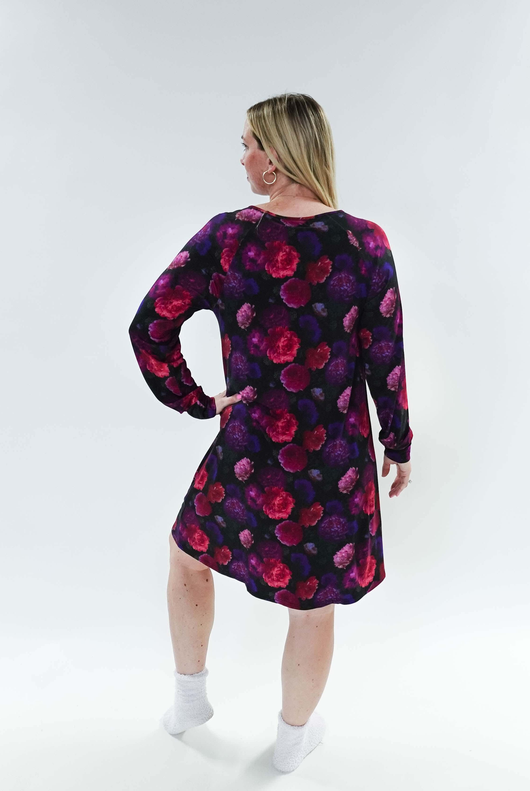 Winter Blossom Long Sleeve Bamboo Nightshirt | GEORGIA RYLAN