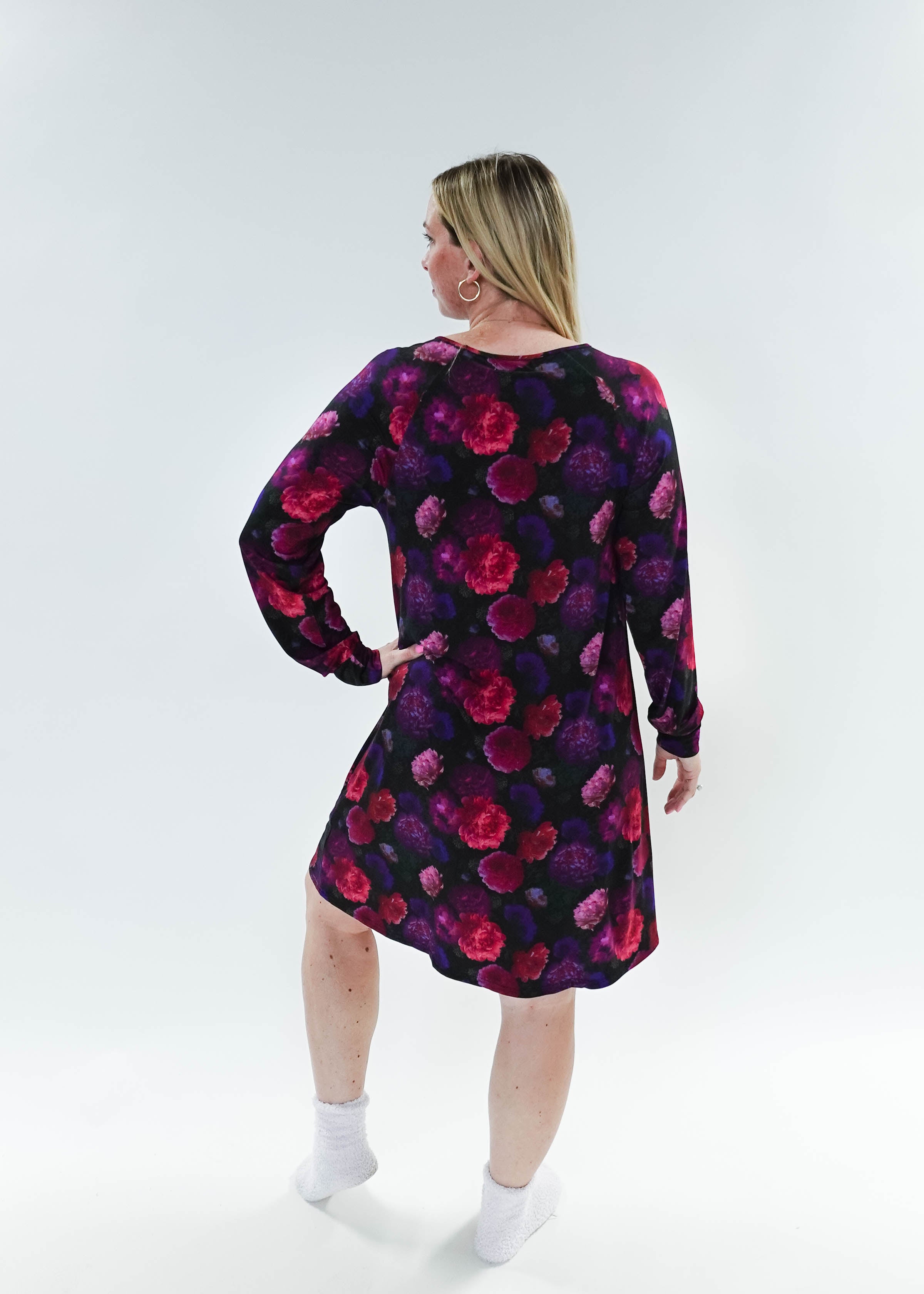 Winter Blossom Long Sleeve Bamboo Nightshirt | GEORGIA RYLAN