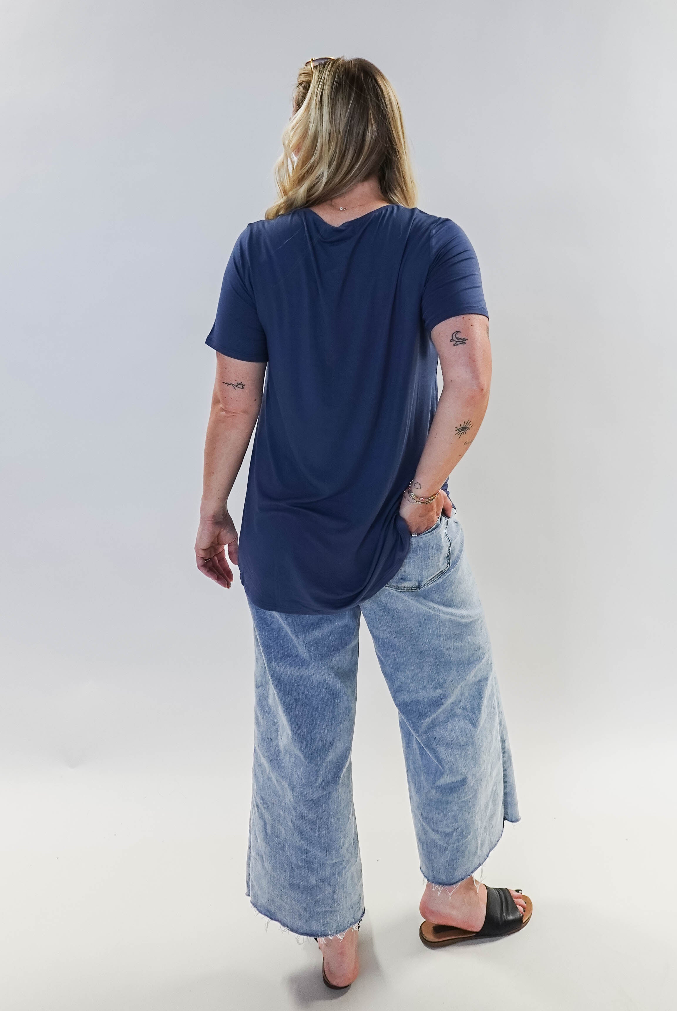 Essential Basic Bamboo Short Sleeve Tee back view