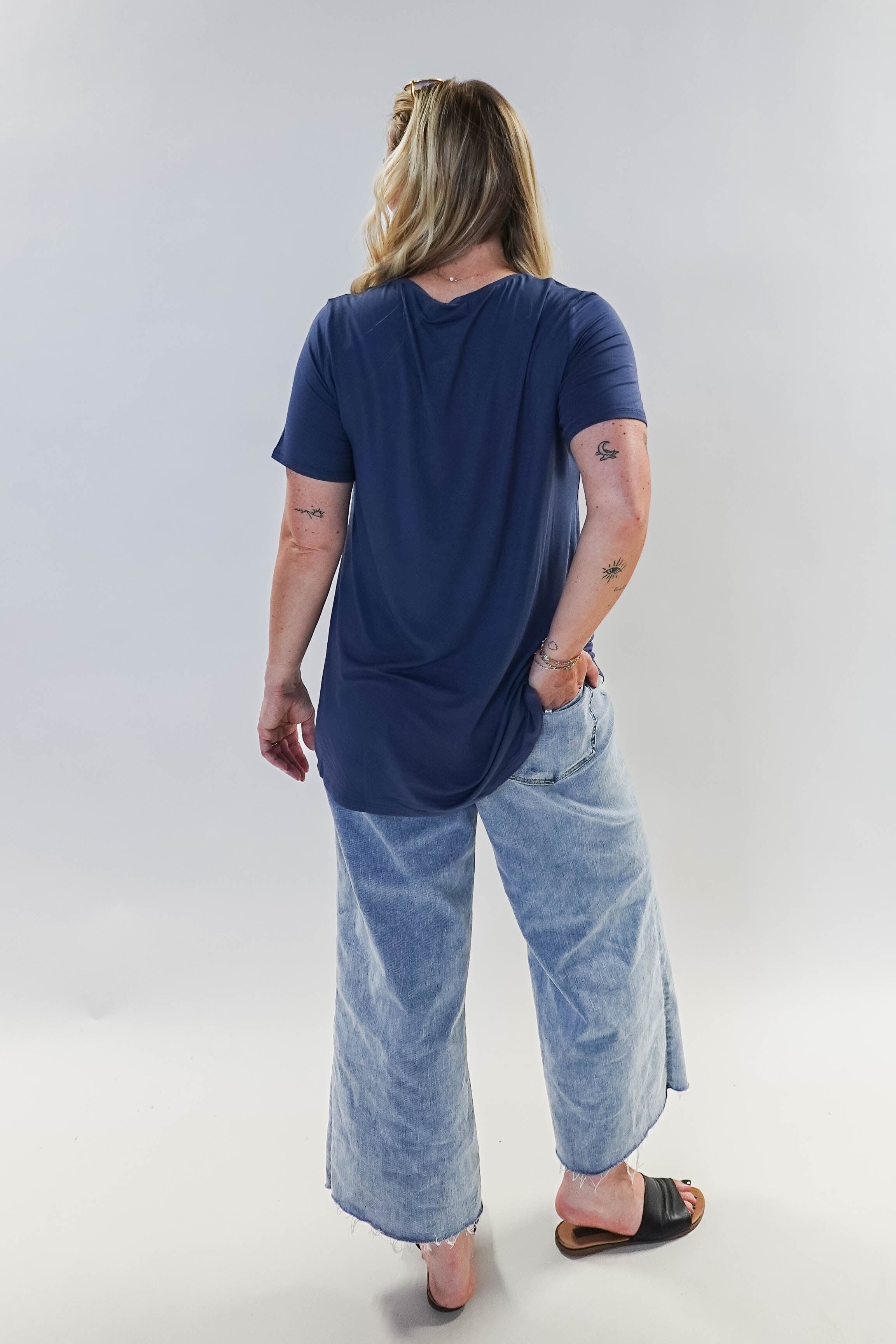 Essential Basic Bamboo Short Sleeve Tee back view