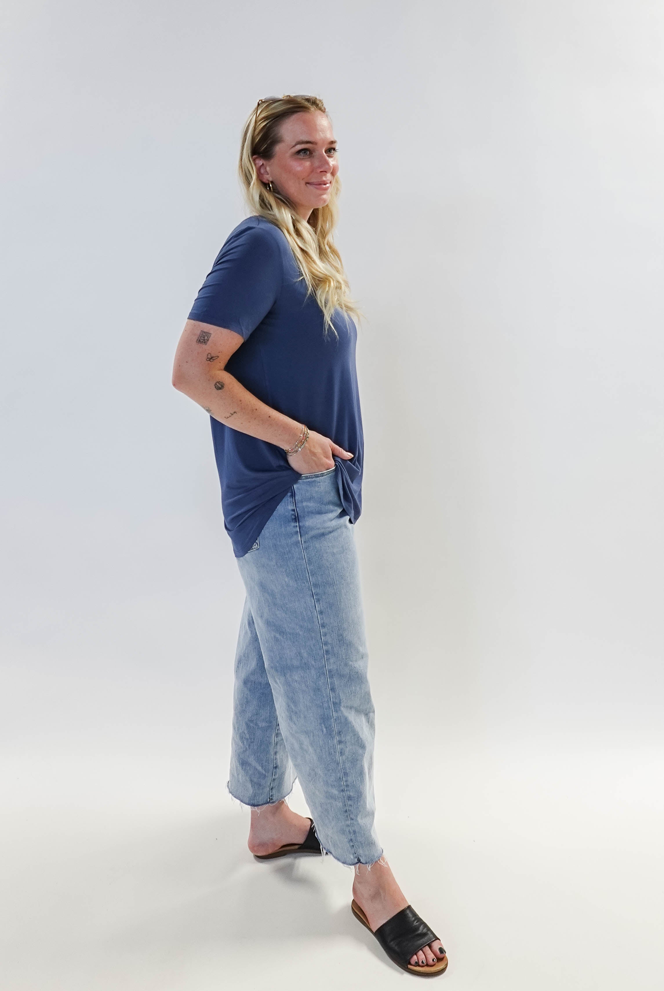 Essential Basic Bamboo Short Sleeve Tee side view