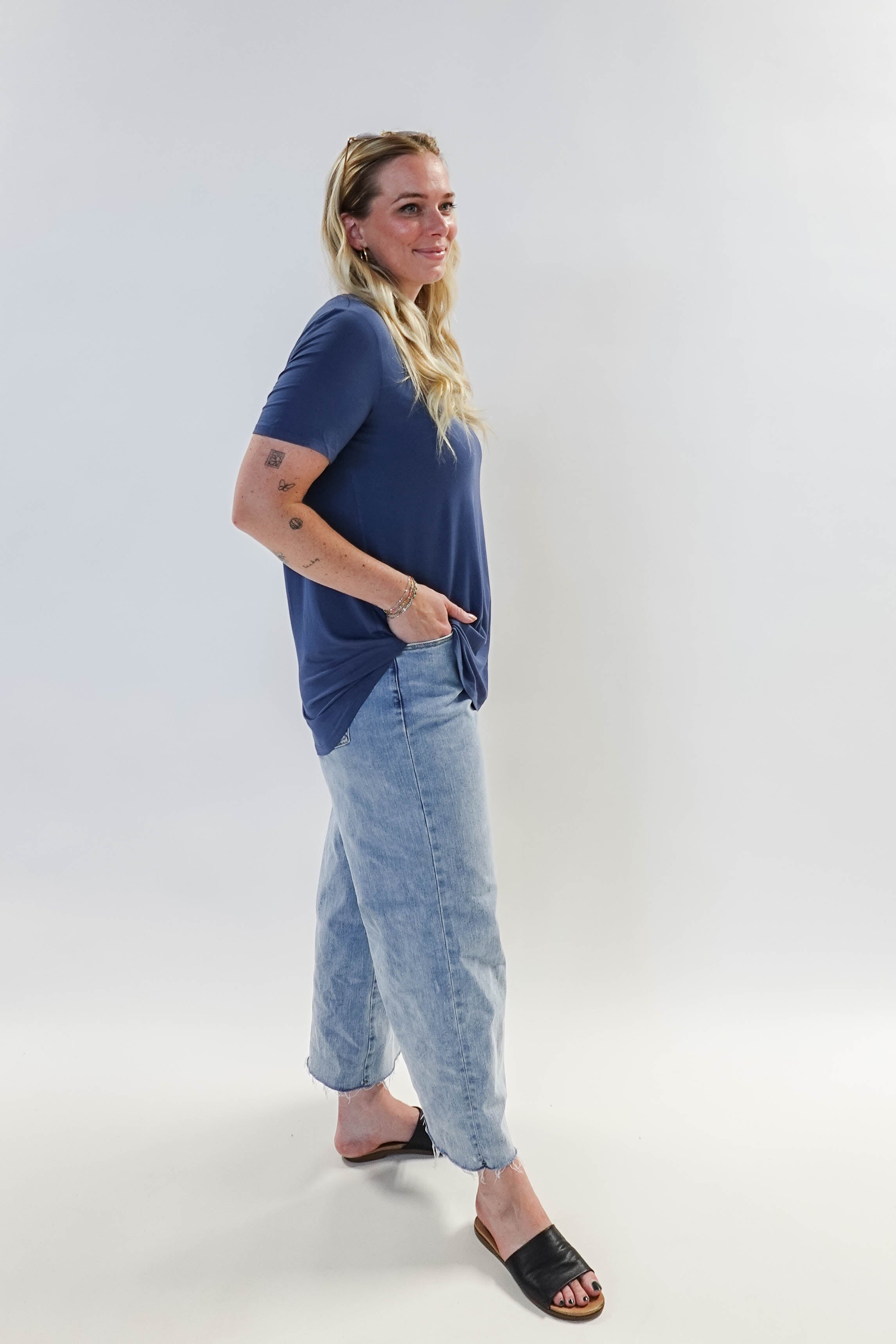 Essential Basic Bamboo Short Sleeve Tee side view