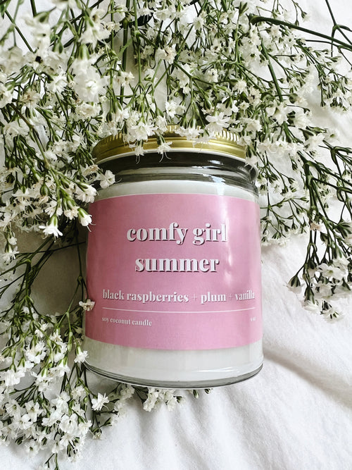 local candle hand poured coconut wax edmonton comfy girl summer