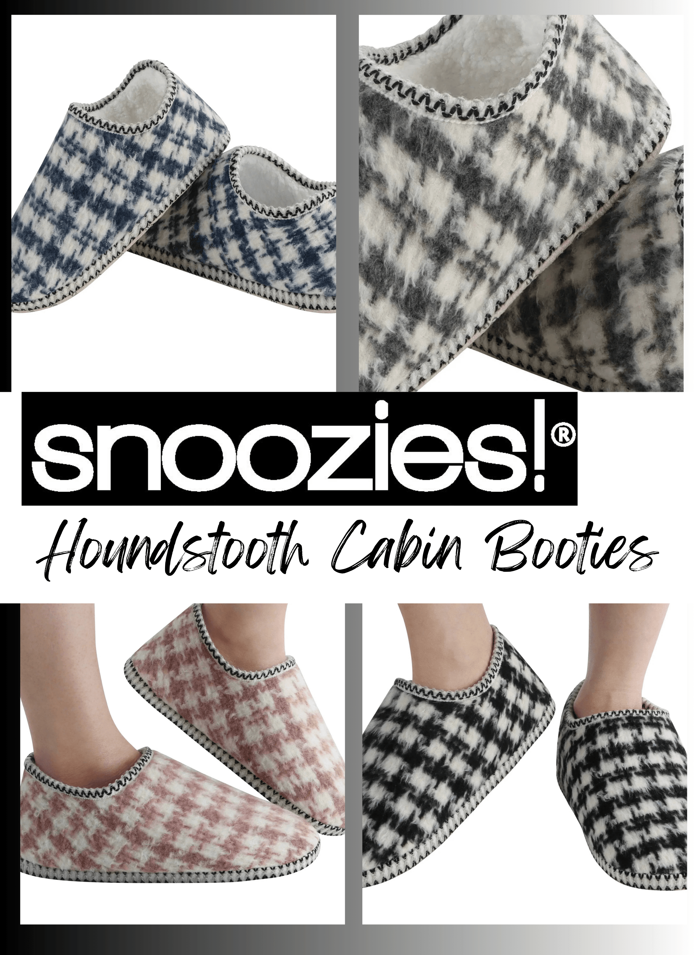Snoozies Women's Houndstooth Cabin Bootie