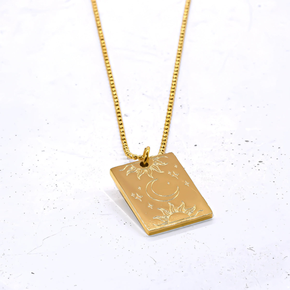 She is the Sun, Moon & Stars Gold Necklace