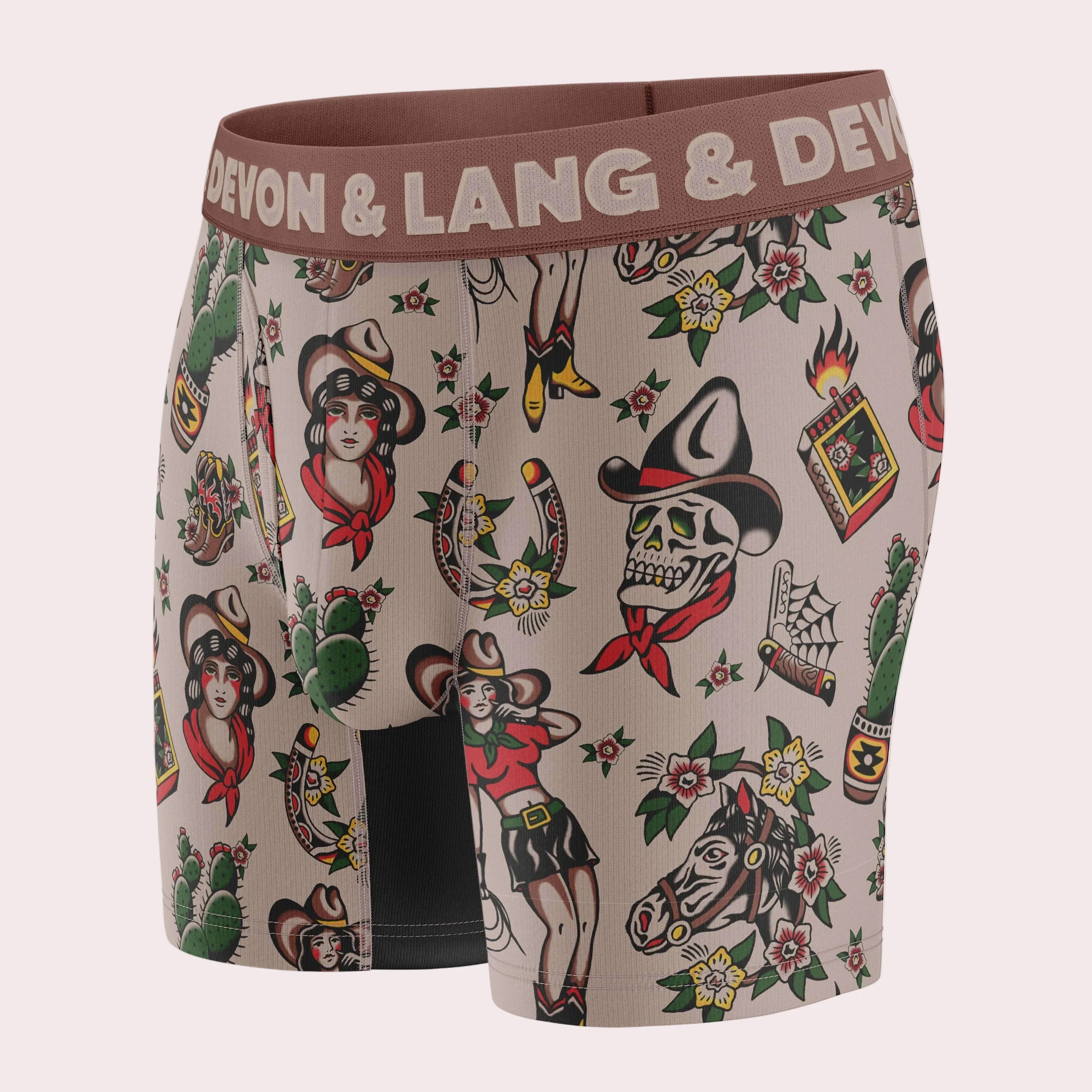 Devon + Lang Journey Boxer Brief vintage outlaw print 