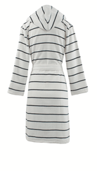 Carl Ross Women’s Cotton Velour Stripe Robe with Zipper & Hood