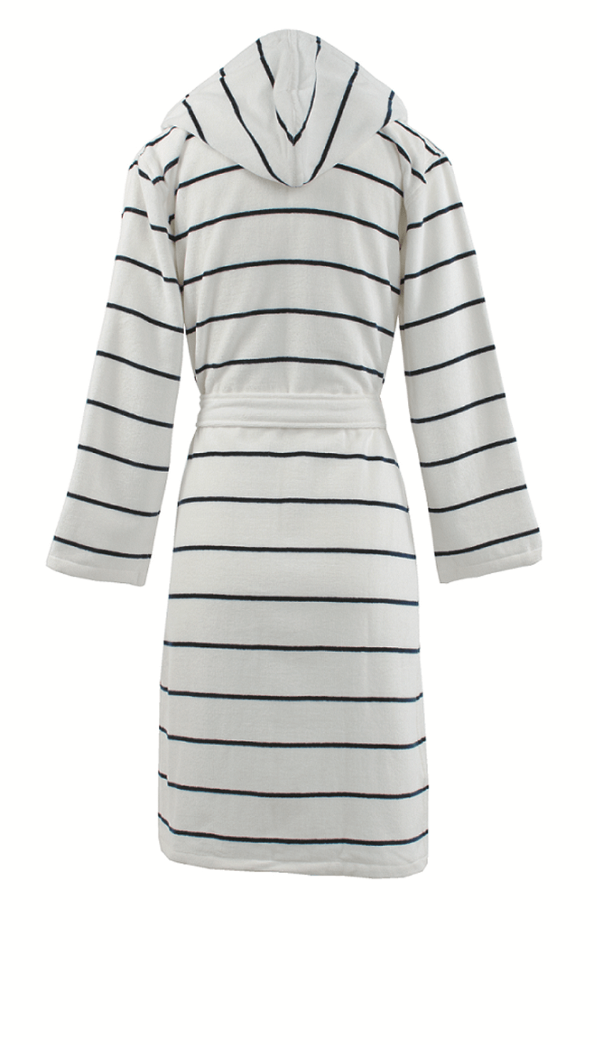 Carl Ross Women’s Cotton Velour Stripe Robe with Zipper & Hood