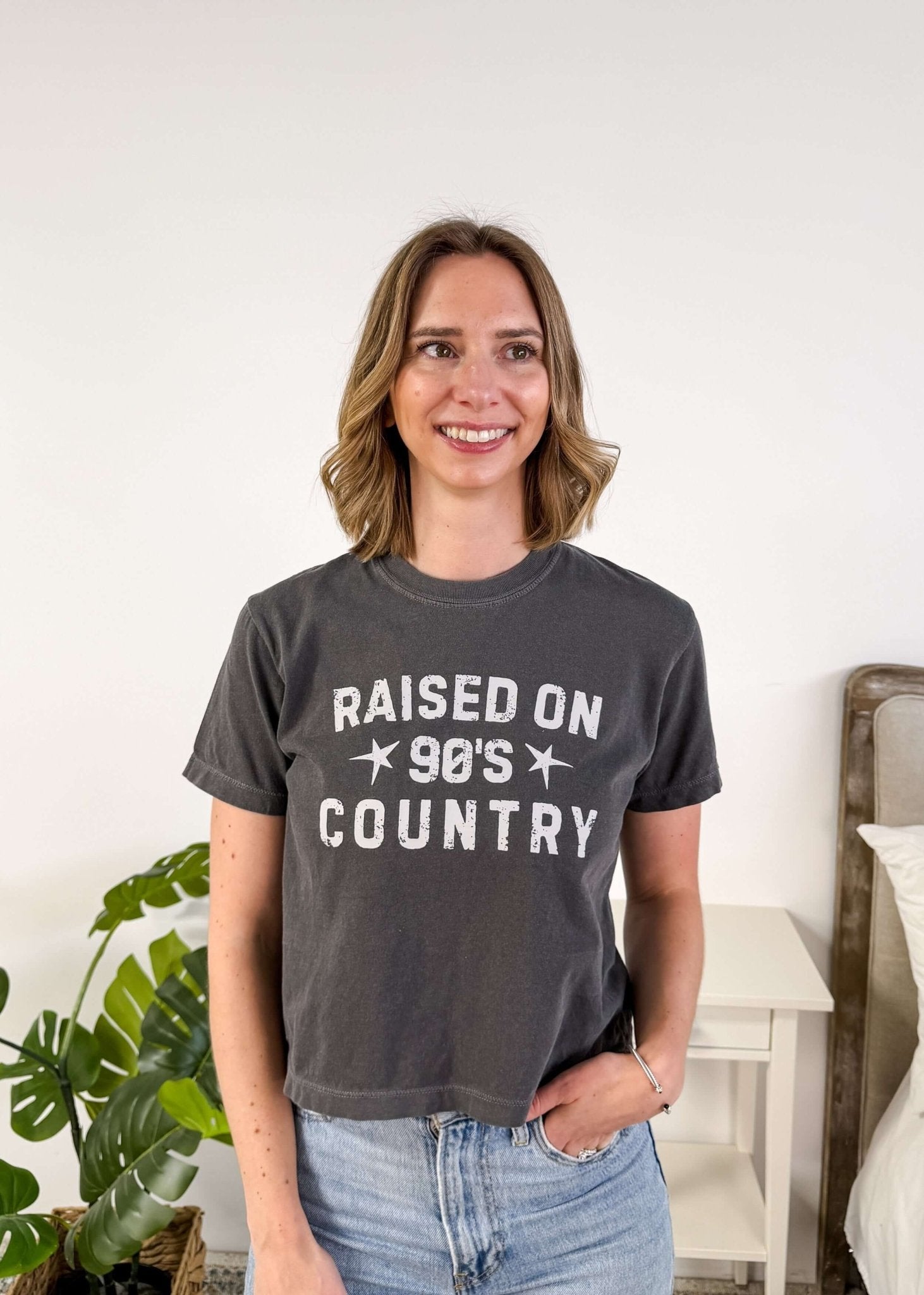 90s Country Crew Fit Cropped Graphic Tee