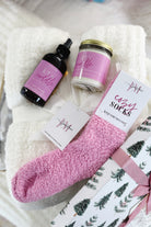 The Cuddle Bug Gift Set | Cozy Cabin Blanket, Socks & Let's Cuddle Scent Collection
