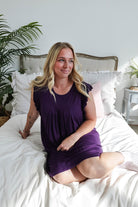women's dark purple knee length nightgown bamboo Georgia Rylan