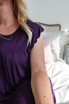 women's dark purple knee length nightgown bamboo Georgia Rylan