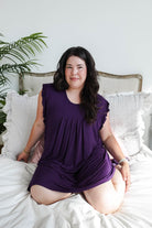 women's dark purple knee length nightgown bamboo Georgia Rylan