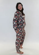 Women's velour printed loungewear set Book Club Print MIRANDA NIC