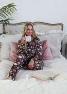 Women's velour printed loungewear set Book Club Print MIRANDA NIC