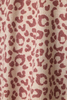 PJ Salvage Boyfriend Boxer Dark Wine ivory leopard waffle knit fabric swatch — Cloud Nine Pajamas