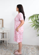 Georgia Rylan Cozy Cocktails Bamboo Nightshirt side view side slit hem — Cloud Nine Pajamas Edmonton