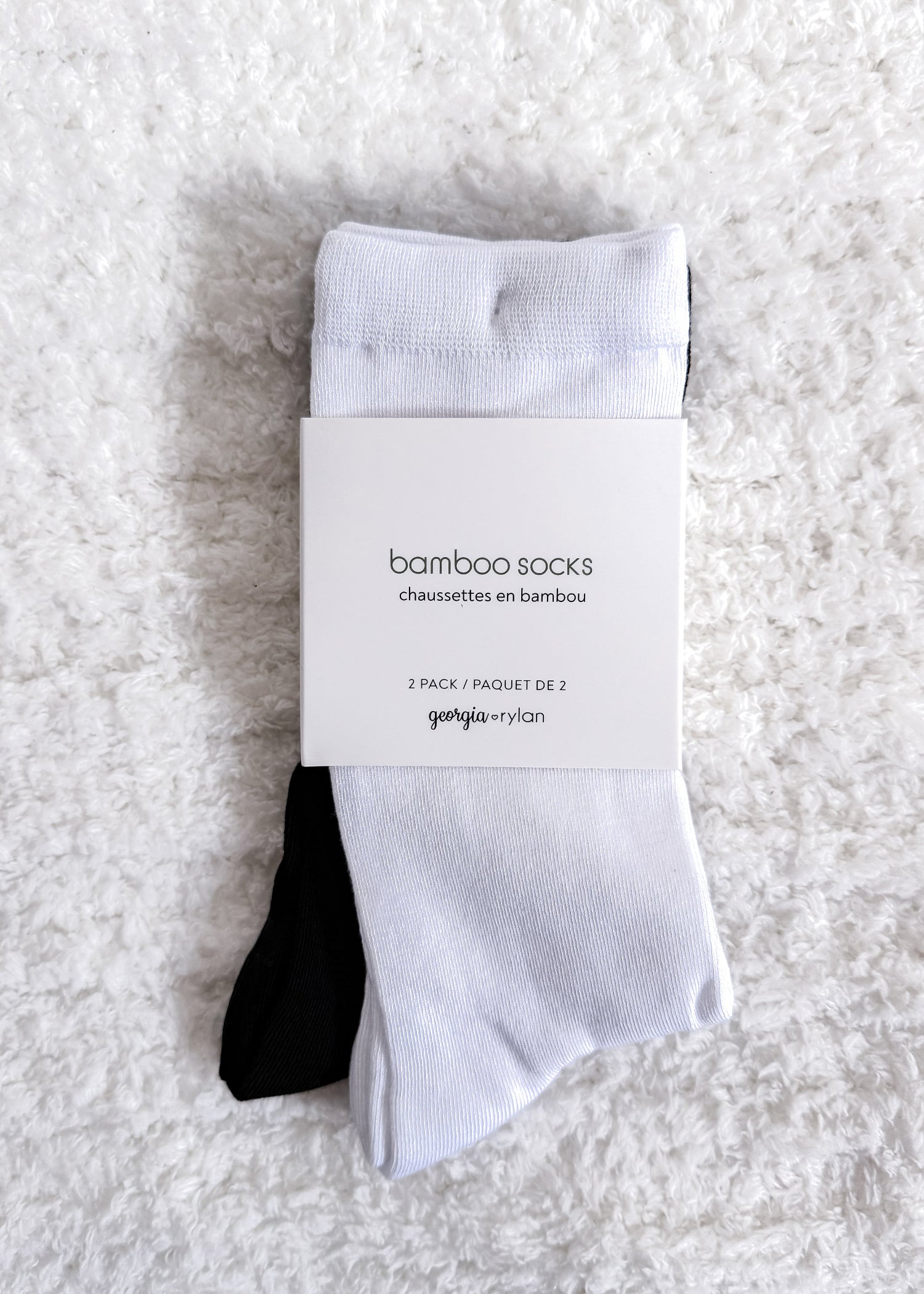 Bamboo Socks 2 Pack Black & White - Cloud Nine Pajamas