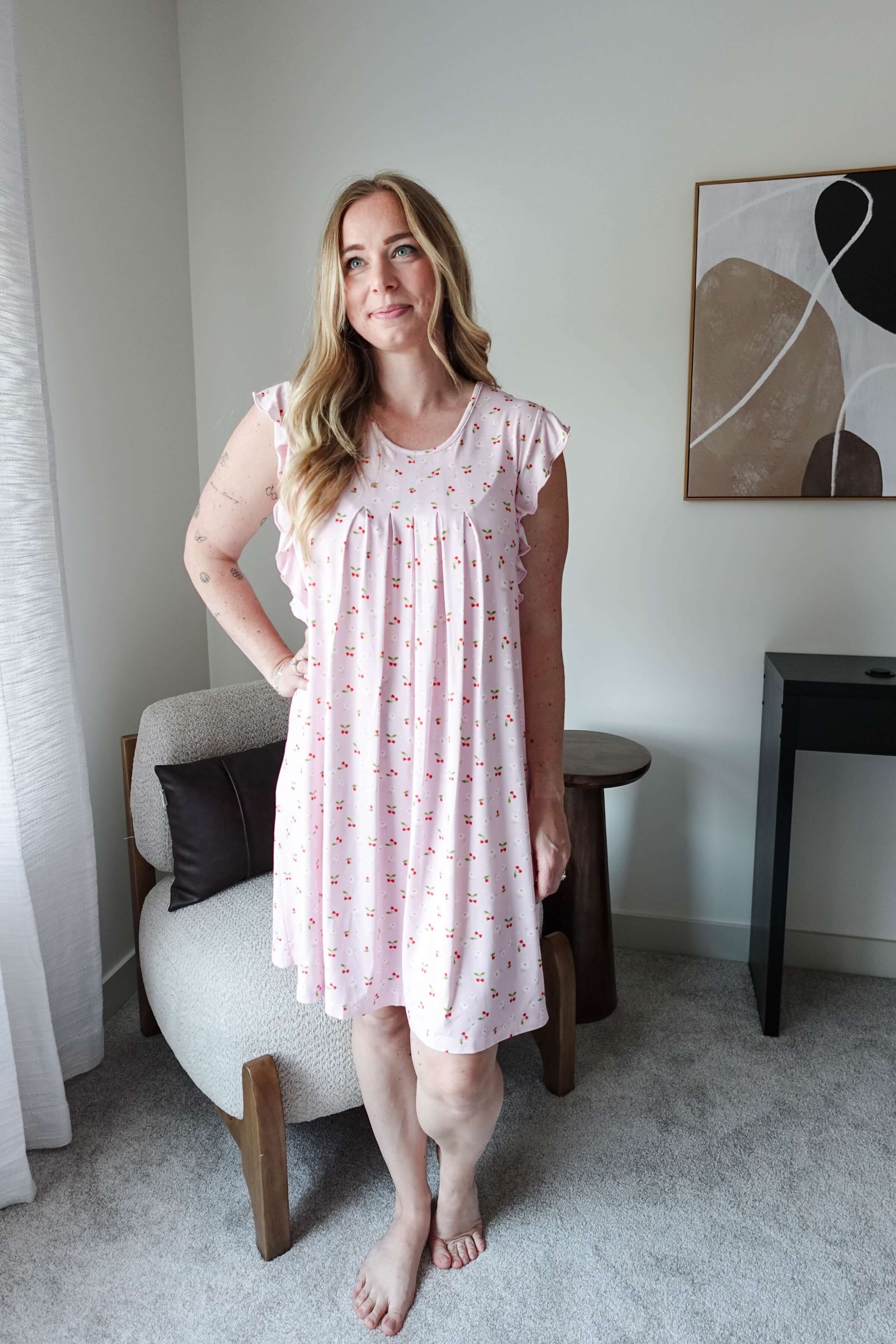 Flutter Dress Nightgown - Bamboo | Pink Cherries