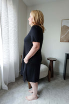 Black Beauty Nightshirt V Neck With Pockets Bamboo