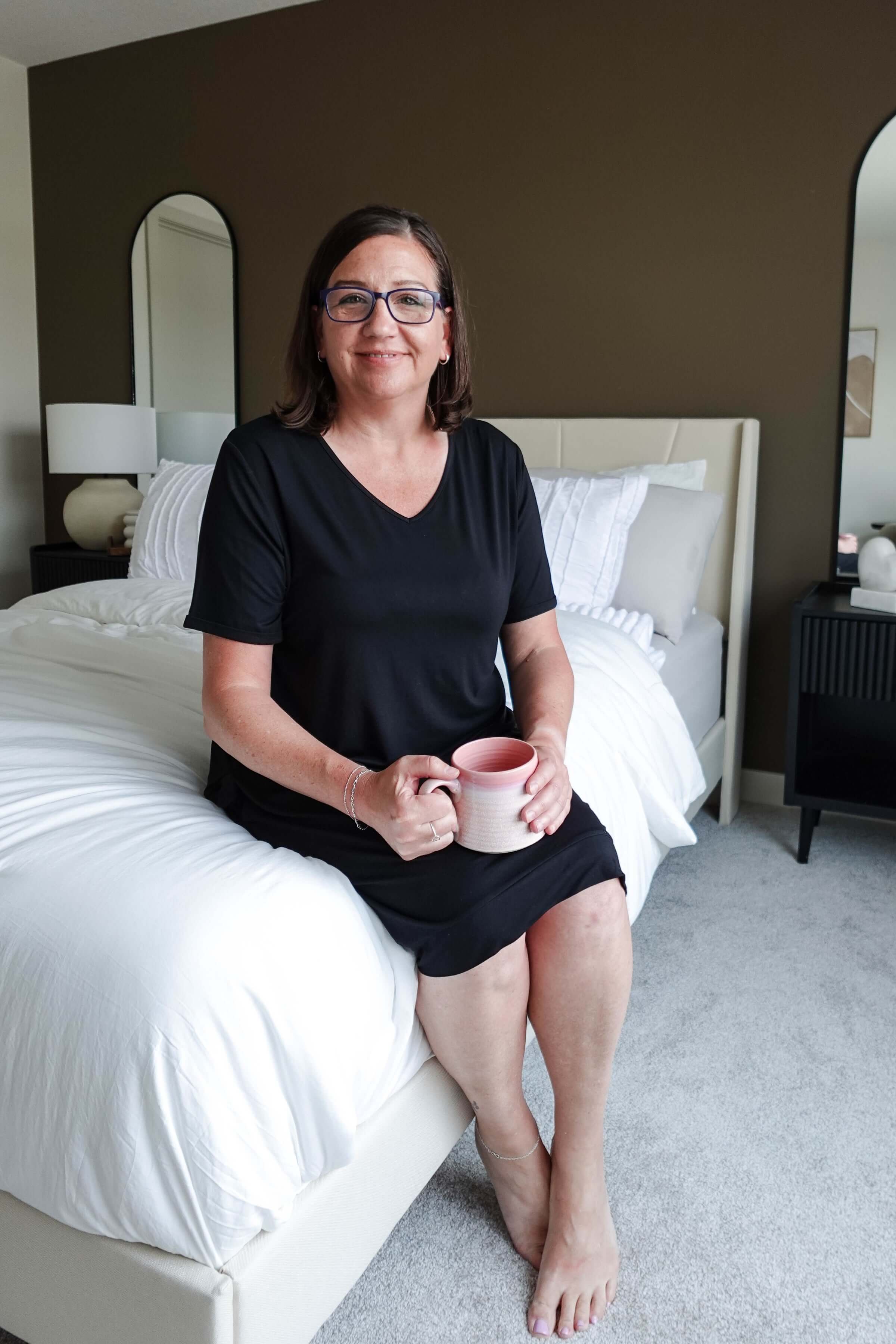 Black Beauty Nightshirt V Neck With Pockets Bamboo