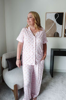Short Sleeve Button Up/Straight Pant PJ Set - Bamboo | Pink Cherries