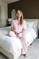 Short Sleeve Button Up/Straight Pant PJ Set - Bamboo | Pink Cherries