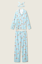 women's ice blue bear pj flannel set pj salvage
