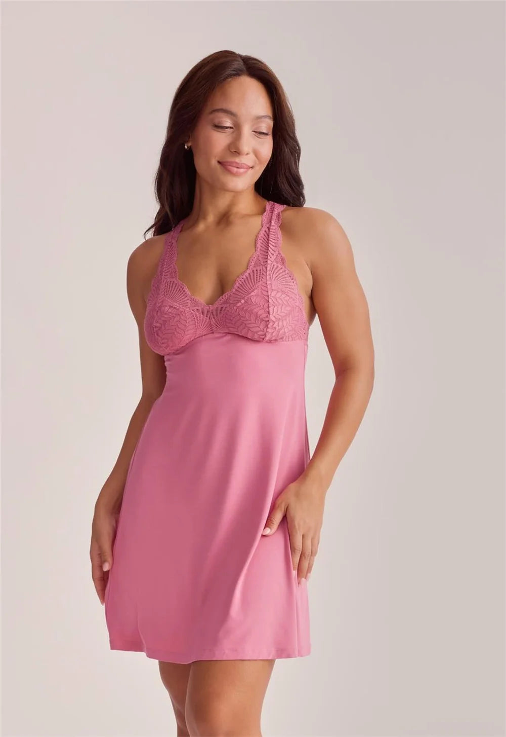 Fleur't Belle Epoque Chemise Lipstick modernised lace front bodice detail — Cloud Nine Pajamas