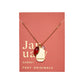 Birthstone Charm Necklace in 14k Plated Gold featuring garnet for January with 'Protection' intention word.
