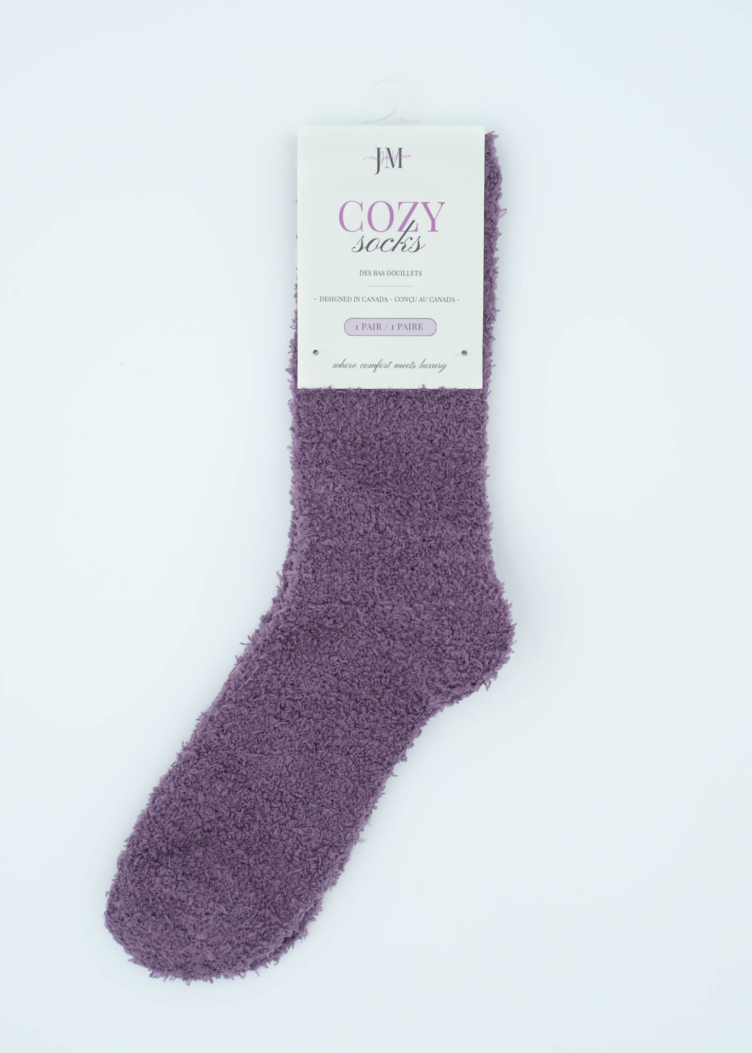 Lounge by Jan Marie Cozy Cloud Spa Socks Blackberry plush slouch sock — Cloud Nine Pajamas Edmonton