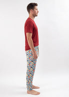 Bob's Sleepwear Co. Hockey Club Bamboo Jogger Pant men's side view — Cloud Nine Pajamas Edmonton