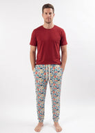 Bob's Sleepwear Co. Hockey Club Bamboo Jogger Pant men's front view — Cloud Nine Pajamas Edmonton