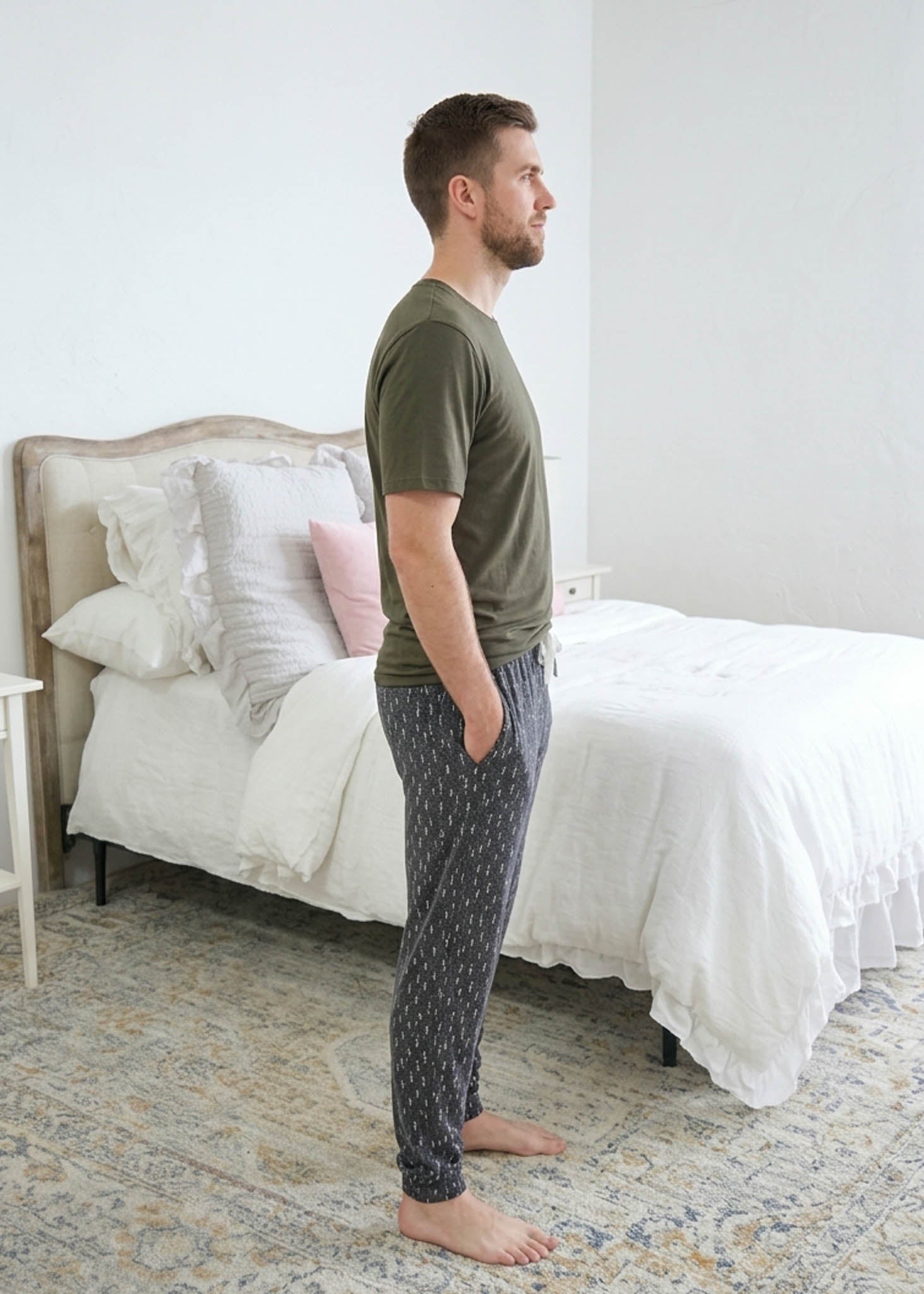 Bob's Sleepwear Co. Trees Bamboo Jogger Pant charcoal side view — Cloud Nine Pajamas Edmonton