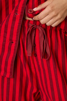 PJ Salvage Bow Icon Flannel Set open-leg pants drawstring detail — Cloud Nine Pajamas