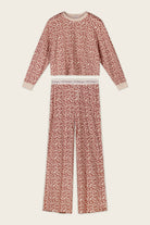 PJ Salvage Boyfriend Boxer Leopard Set full set layout top and pants — Cloud Nine Pajamas Edmonton