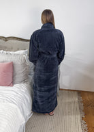 women's cozy spa robe charcoal warm buddy