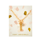 Foxy Originals PSILY Love Charm Necklace Gold on card — Cloud Nine Pajamas Edmonton