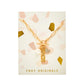 Foxy Originals PSILY Love Charm Necklace Gold on card — Cloud Nine Pajamas Edmonton