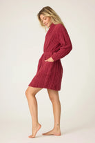 port burgundy chenille cable knit robe from pj salvage