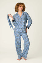 PJ Salvage Classic Paisley Bandana Howdy 3-Piece Flannel PJ Set Soft Chambray lifestyle — Cloud Nine Pajamas Edmonton