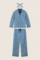 PJ Salvage Classic Paisley Bandana Flannel PJ Set full set layout with hair wrap — Cloud Nine Pajamas Edmonton