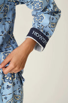 PJ Salvage Classic Paisley Bandana Flannel PJ Set Howdy embroidered contrast cuff detail — Cloud Nine Pajamas